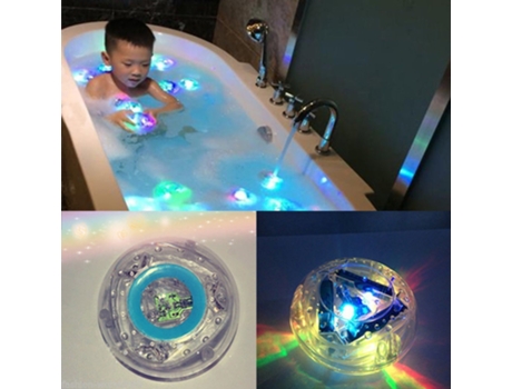 2 piezas de juguetes de baño, impermeables, coloridos, para baño, juguetes con luz LED, para fiestas infantiles en la bañera