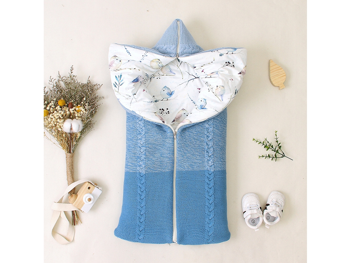 Bolsa térmica Eifson para cochecito, manta polar suave y cálida para bebés de 0 a 12 meses (azul)
