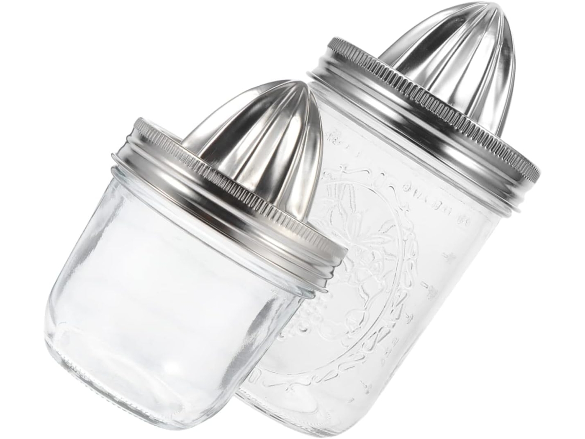 Exprimidor manual de cítricos de acero inoxidable (2 piezas) para jugos frescos en casa. Vayotoy