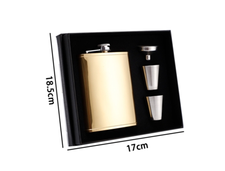 Juego de regalo de petaca para licor para hombre con funda de cuero negro JEIIBRZUI