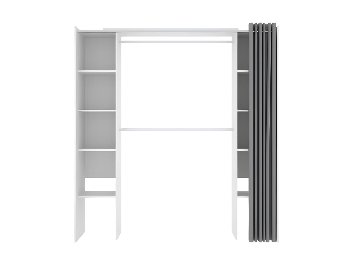 Kit Vestidor con Cortina DKIT Suit (Blanco - 205x180x50 cm)