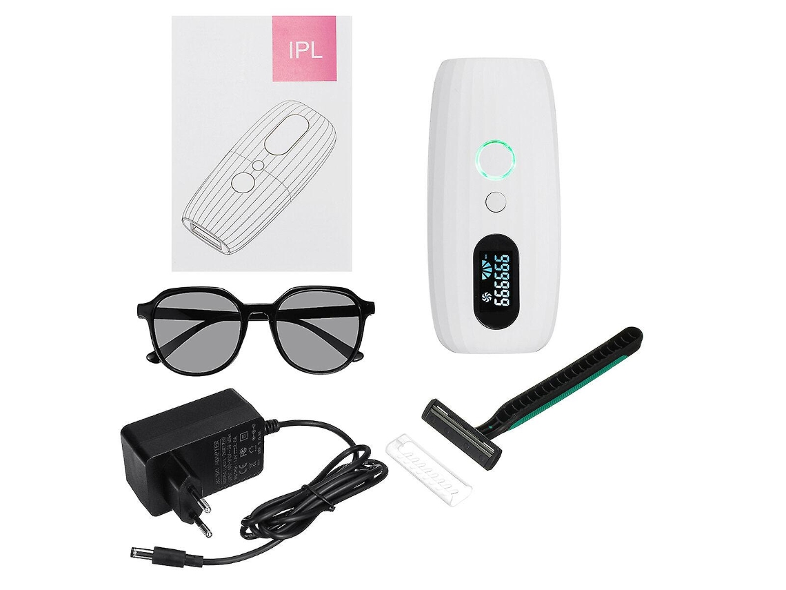 Dispositivo de depilación láser IPL con 999999 destellos, 5 niveles, indoloro, para uso facial y corporal. Nostalgia88