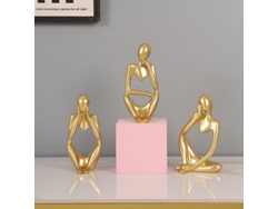 Juego de tres miniaturas de resina, artesanías de resina para decoración del hogar.