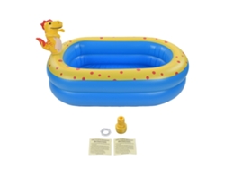 Piscina Infantil Inflable Con Forma De Dinosaurio De 42x41x32 Pulgadas Para Juegos Acuáticos Con Doble Capa.
