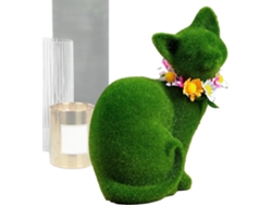 Estatuas De Gatos Para El Jardín, Decoración De Jardín Con Musgo Verde Flocado, Encantadora Escultura De Gato Para Uso