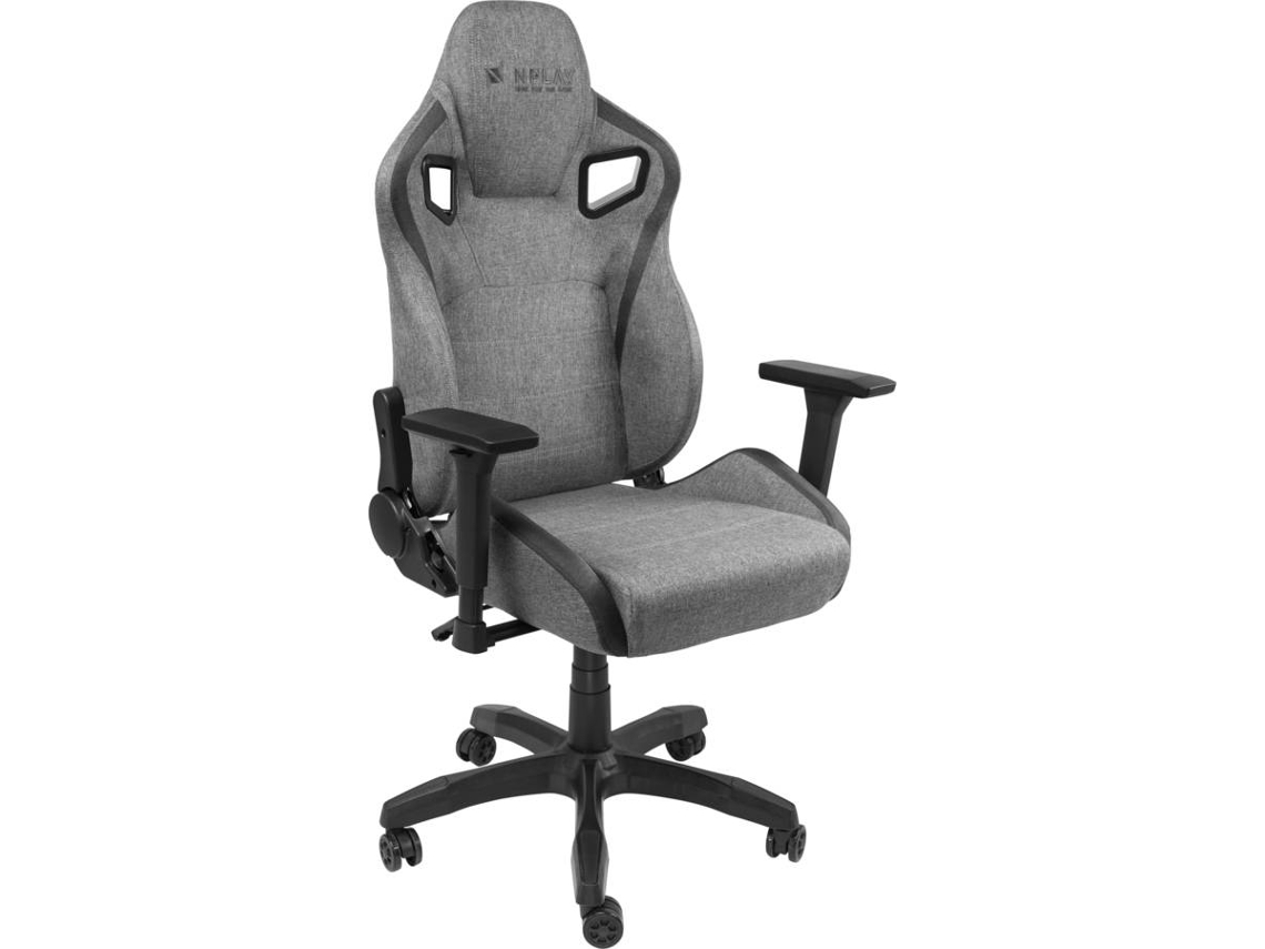 Silla Gaming NPLAY 6.2 CANVAS EDITION (Hasta 130 kg - Elevador a Gas Clase 4 - Gris y Negro)