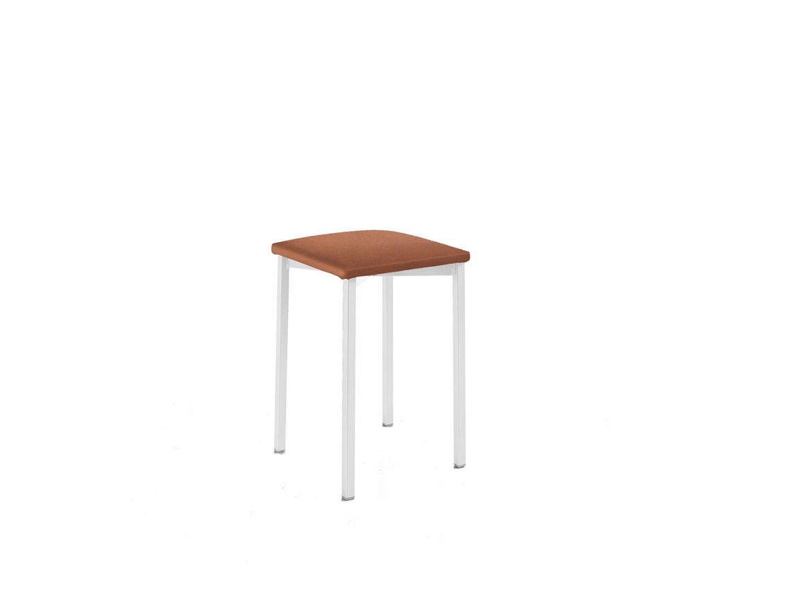 Banqueta de Cozinha Branca Kati 33x47x33cm Domus Terra FANMUEBLES
