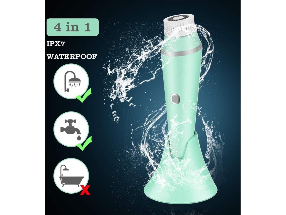 Cepillo de limpieza Mdug, 4 cepillos eléctricos, 1 cepillo impermeable, rotación de 3 niveles