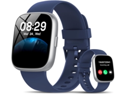 Smartwatch Azul Alexa Integrado 1,83 Llamada Bluetooth Monitor Latidos Sueño Estrés 110 Modos Deportivos Ip68