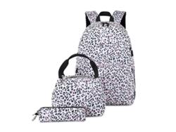 Mochila grande para mujer con estampado floral, ideal para la escuela, viajes, lonchera y lápices - Rosa