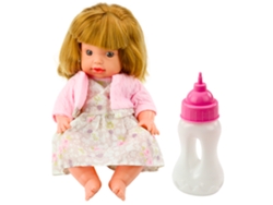 Muñeca Bebé con Biberón, Vestido Rosa Empolvado, Sonidos, 30cm B.active
