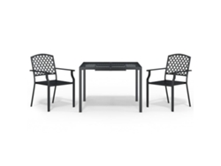 Conjunto 3 de comedor de jardín VIDAXL acero gris antracita