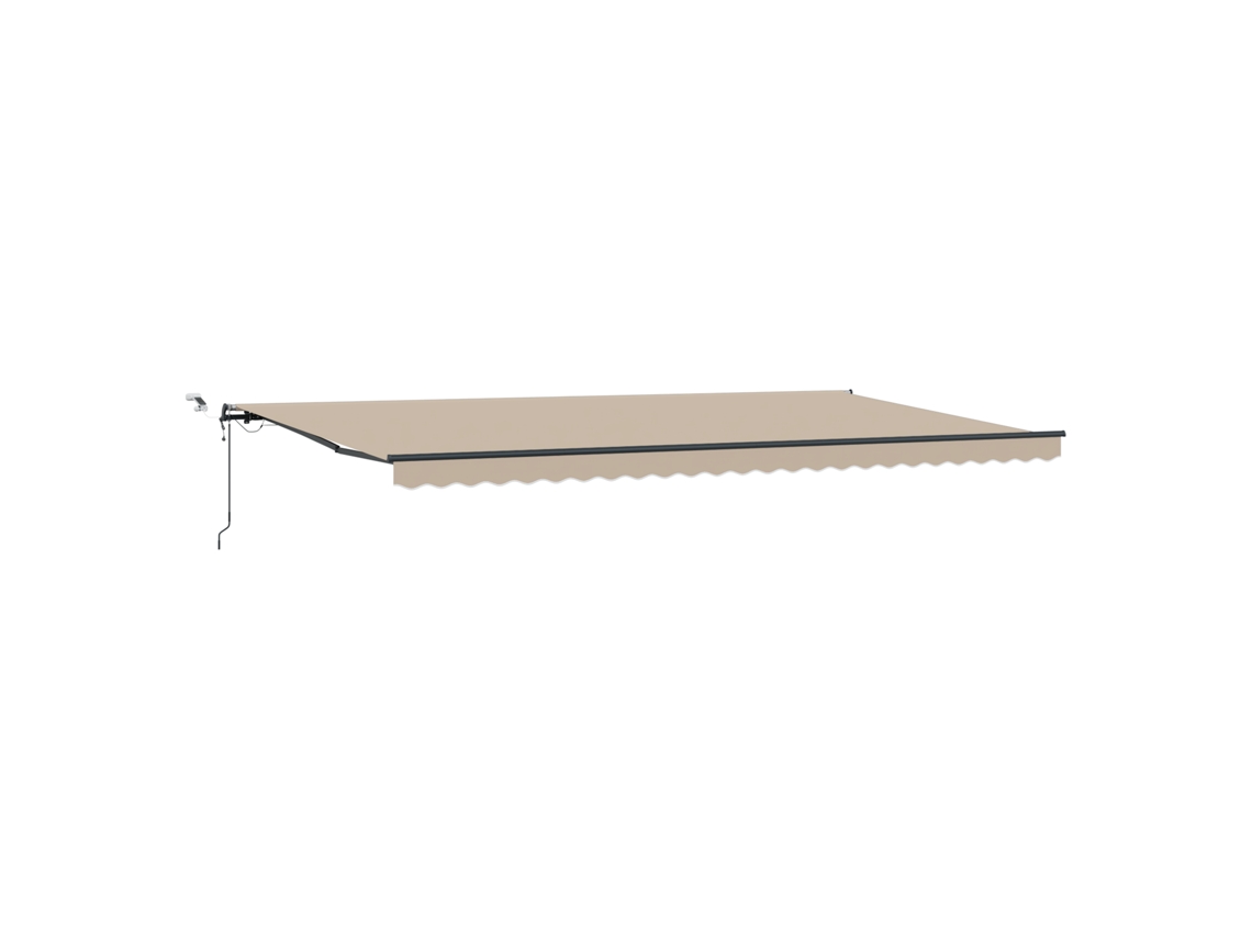 Toldo retráctil automático Vidaxl con LED, poliéster beige (600 x 300 cm)