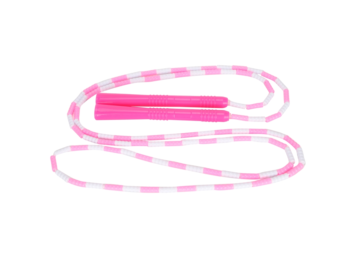 Cuerda Para Saltar Ajustable De Color Rosa Suave Con Cuentas De Plástico Antienredos Para Todas Las Edades.