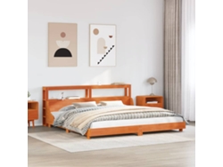 Cama Sin Colchón Madera Maciza De Pino Marrón Cera 200x200 Cm