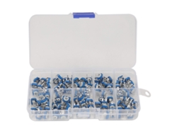 100 Piezas 10 Valores Potenciómetro Variable Trimmer Azul Blanco Resistencia Electrónica Caja Rm065