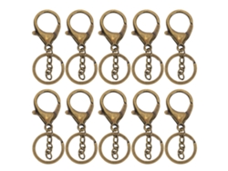 10pcs Corrente de Chave Bronze Antigo Retrô Gancho Lagosta Acessório de Bolsa Durável