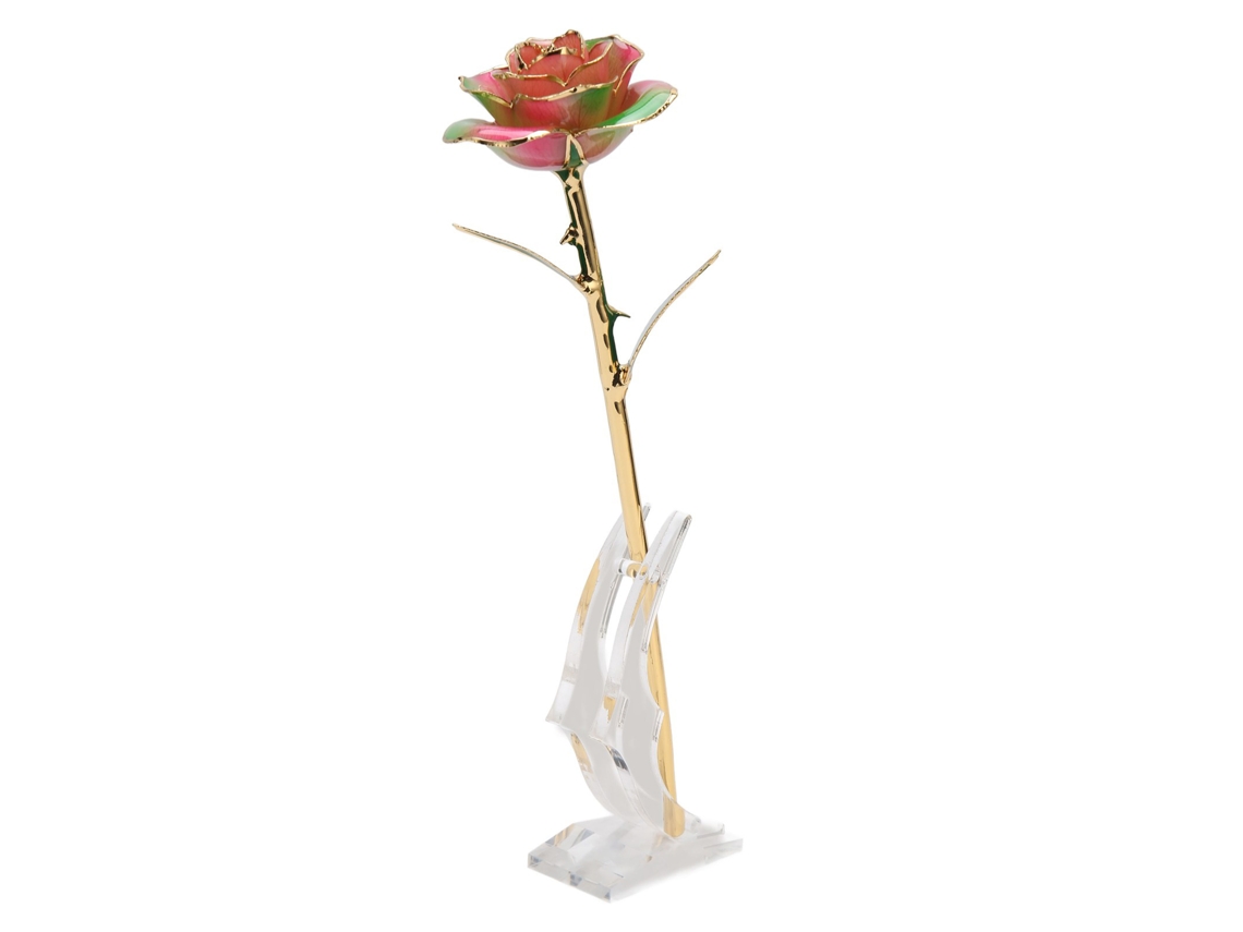 Rosa Real Dorada Decorativa Con Base, Significado Del Amor, Regalo Perfecto Para El Hogar O La Oficina