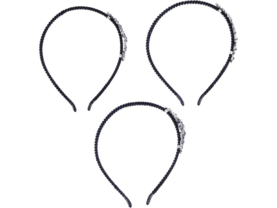 Conjunto De 3 Delicadas Diademas Con Pedrería, Talla Única, Accesorios Para El Cabello De Mujer, Tocado