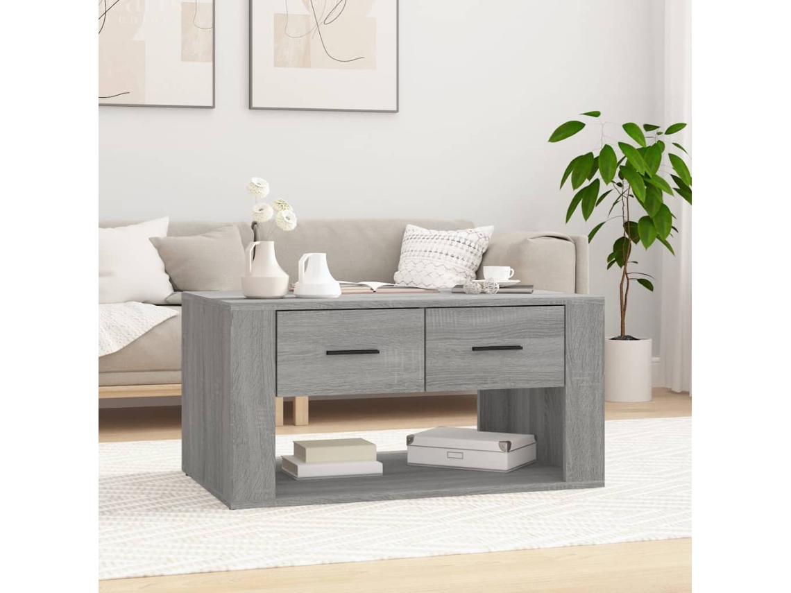 Mesa de Centro de Apoyo 80X50X40 Cm Derivados de Madera Gris Sonoma