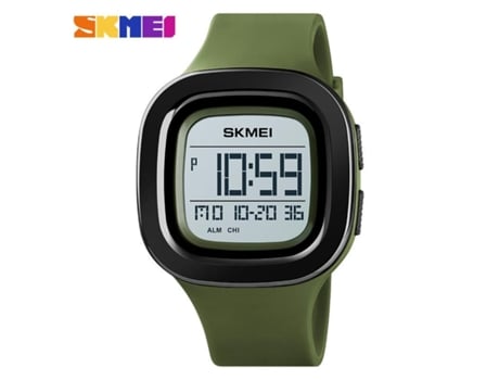 Reloj digital resistente al agua para hombre, reloj de pulsera deportivo digital cuadrado verde militar VEANXIN