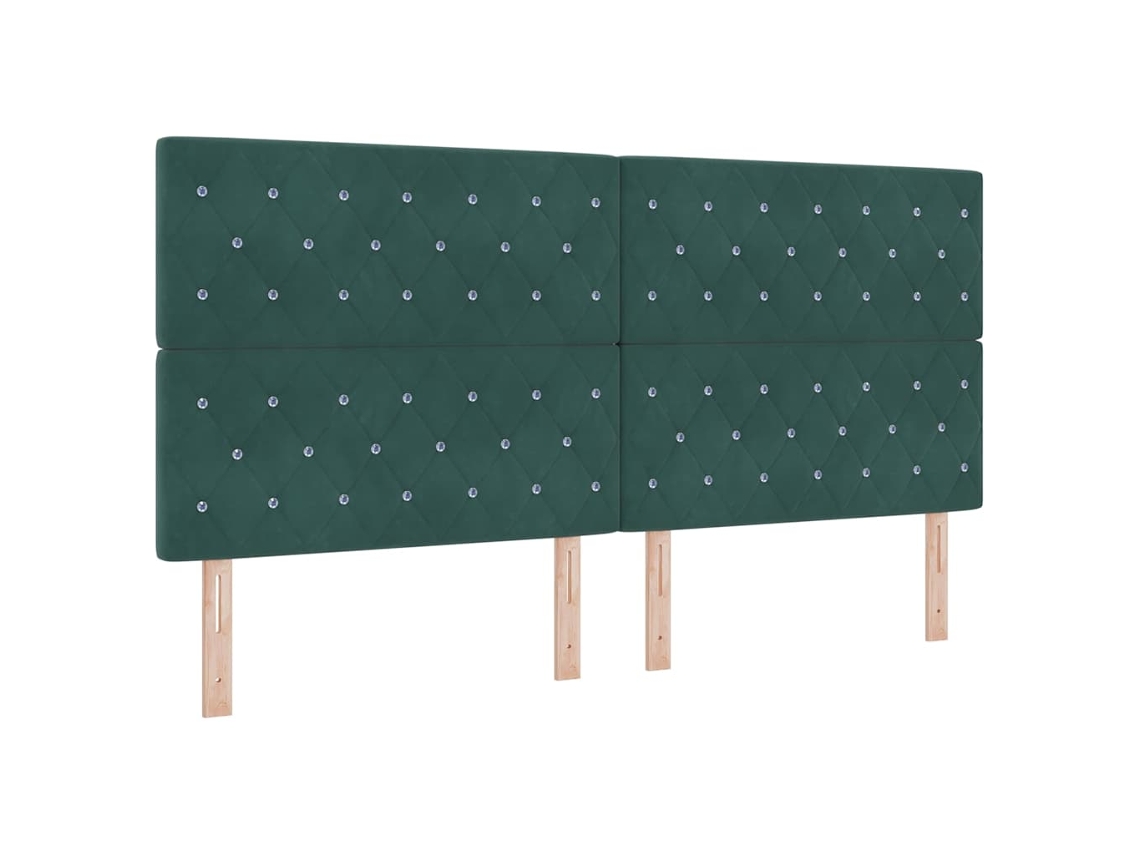 Maison Exclusive - Cabecero Led Con Tiras Led Verde Oscuro 200 Cm Terciopelo
