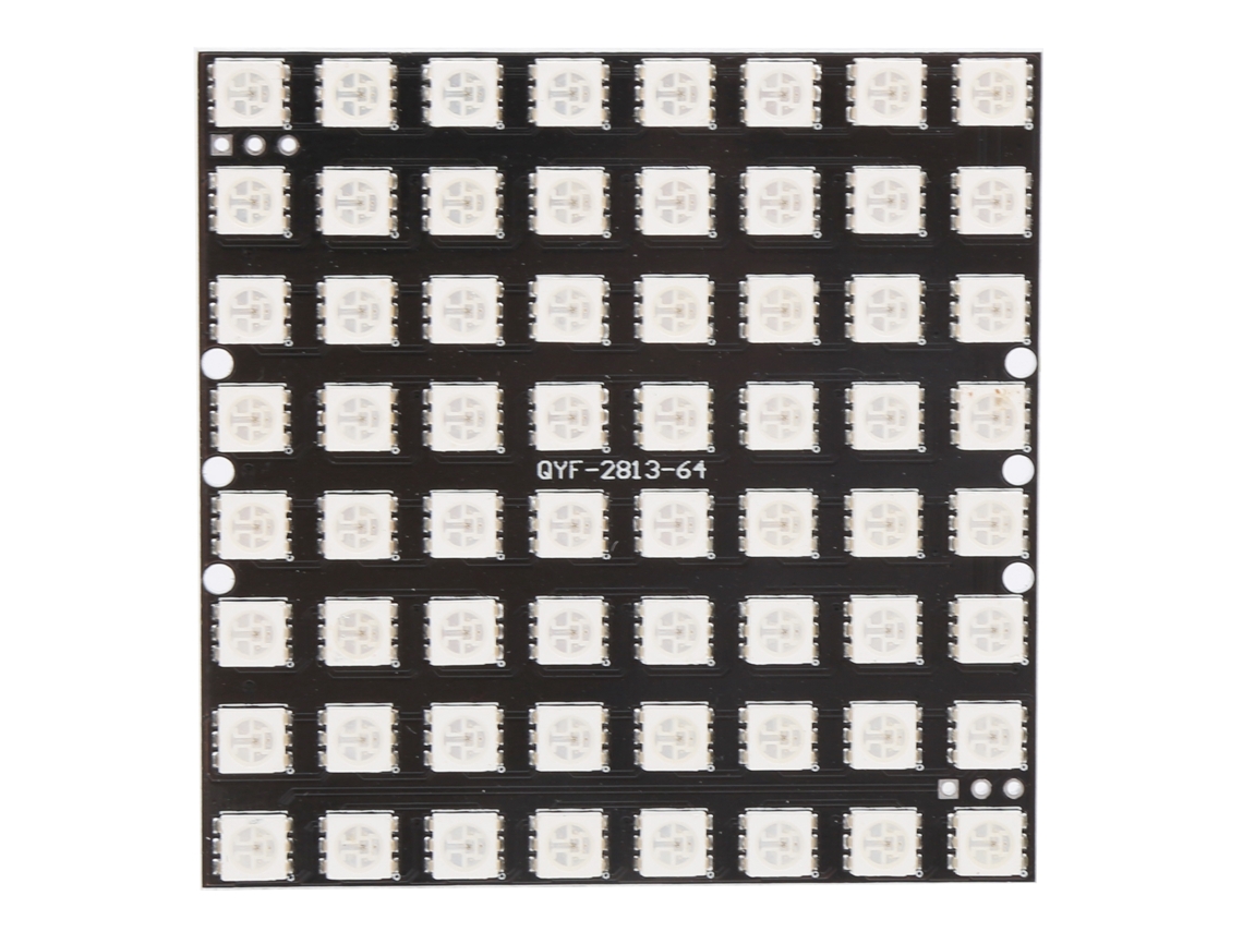 Placa de desenvolvimento LED RGB 5050 WS2812 de 64 dígitos com controlador de 5V integrado, alto brilho.