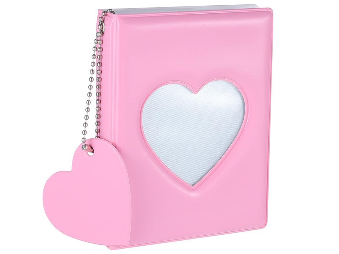 Álbum Kpop 32 Hojas Corazón Rosa Con Colgador, Para Fotos Ídolos
