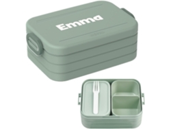 Lonchera Bento Personalizada Ideal para hasta 4 Sándwiches, Incluye Compartimento Bento y Tenedor, Gokoco
