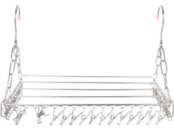 Tendedero De Calcetines De Acero Inox Con 36 Pinzas – Percha De Secado Resistente Al Viento Para Toallas