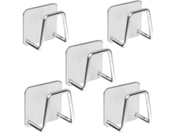Soporte para esponjas de cocina, 5 piezas, acero inoxidable, impermeable, antirotura, adhesivo, fácil instalación, secado rápido, para baño y cocina.
