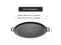 Bandeja redonda antideslizante para hornear, ideal para barbacoas. MDUG (30 cm)