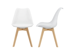 Juego de 2 sillas de comedor Fläten [EN.CASA] estilo escandinavo 82x49x54cm cuero sintético - Blanco