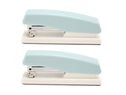2 Unidades Grapadora De Oficina Antideslizante Portátil Estable Duradera Ergonómica Para Estudiantes Azul
