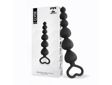 Plug Anal Con Bolas Con Aro de Fácil Extracción Silicona Negro TARDENOCHE
