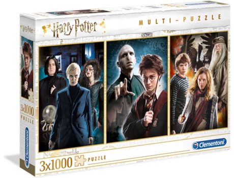 Set 3 Puzzles CLEMENTONI Harry Potter (Edad Mínima: 6 Años - 3 x 1000 Piezas)