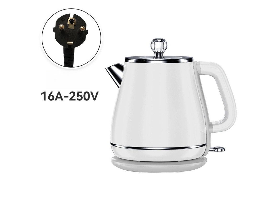 Chaleira Elétrica Retrô 1,8laço Inoxidável 1500w, Proteção Fervura A Seco, Bpa Free Branco Hexinyigjly