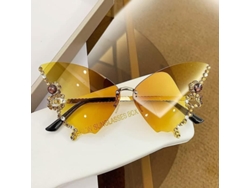 Gafas de sol de mariposa con diamantes para mujer, modelo 2026, nuevo estilo colorido, verano 2023.