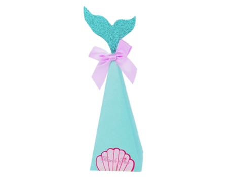 Paquete de 20 bolsas de regalo de sirena, Navidad, Halloween, boda, sirena, decoración de fiesta de cumpleaños (azul morado)