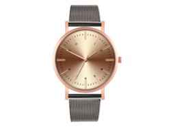 Reloj De Moda Para Parejas Con Correa De Malla Dial Redondo Cuarzo Unisex