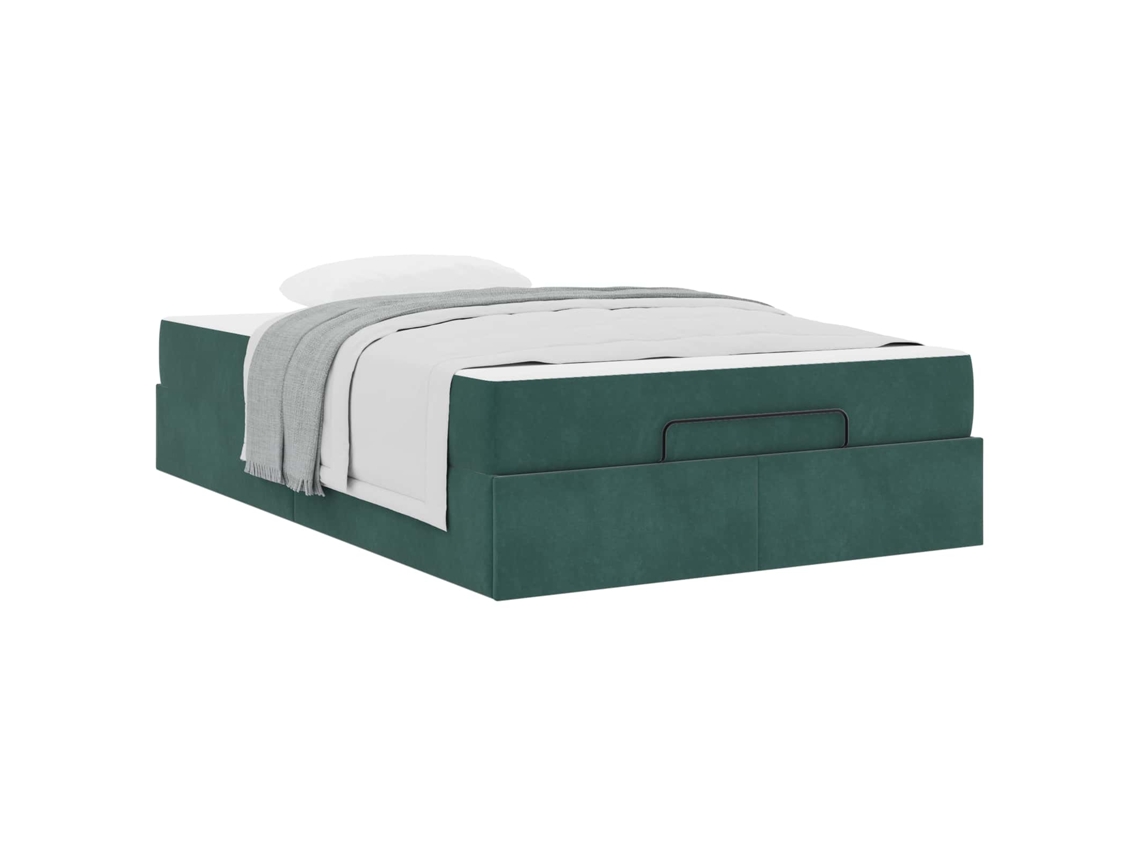 Maison Exclusive - Estructura De Cama Con Colchón 2 Pcs Verde Terciopelo