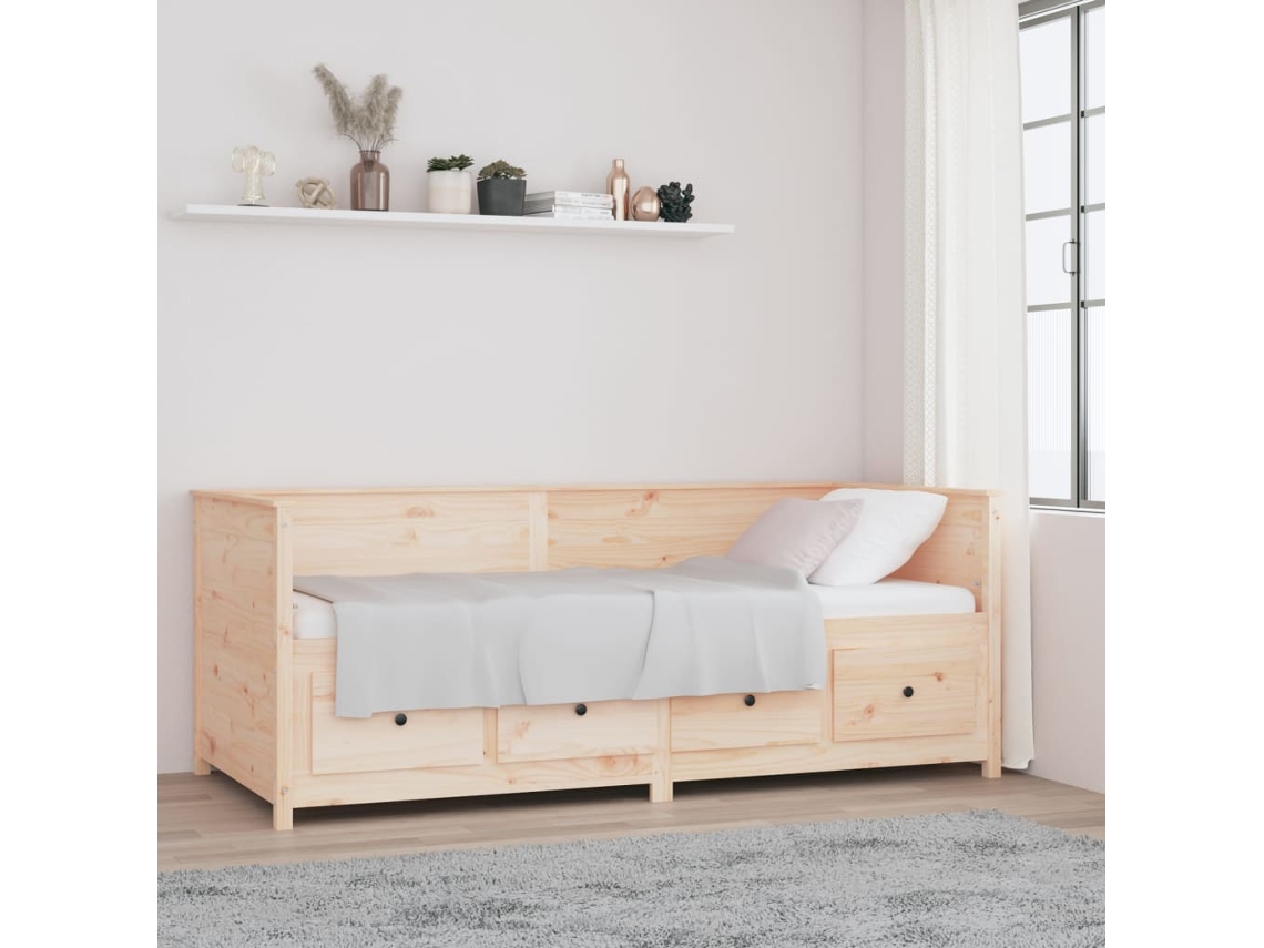 Sofá Cama Sin Colchón Madera Maciza De Pino 80x200 Cm