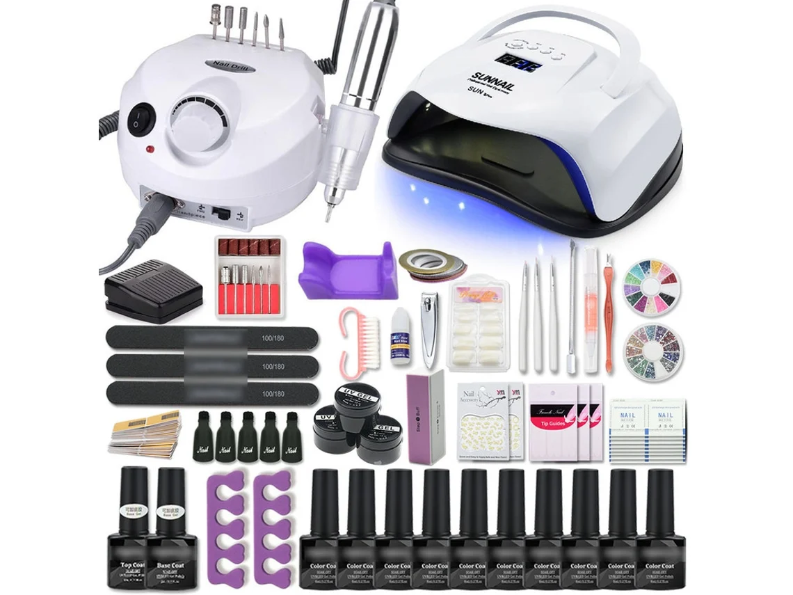 Manicure Set, LOVEBABYLY Nail Art Kit With 120w/54w Led Nail Lamp,Colors Uv Polishing Gel Polishing Nail Art Kit Combo H7