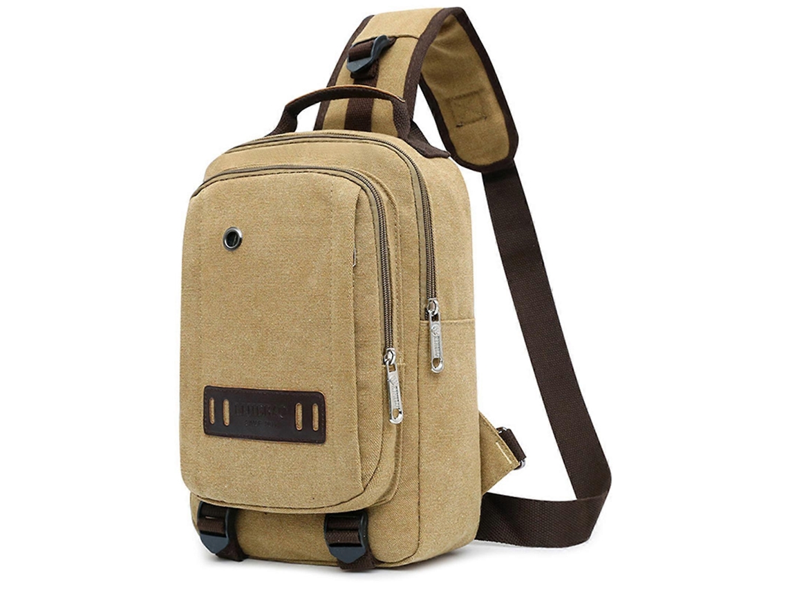 Riñonera espaciosa y ajustable para hombre, resistente e impermeable, ideal para viajes y uso diario. Color caqui.