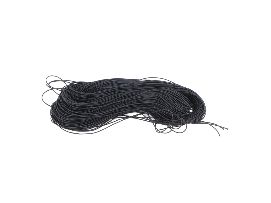 Cordón Elástico Redondo De 100 M Para Pulseras Y Abalorios Diy, Material Poliéster + Látex, Negro.