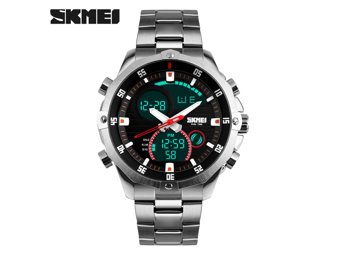 Reloj analógico-digital Skmei para hombre con doble horario, 3 ATM