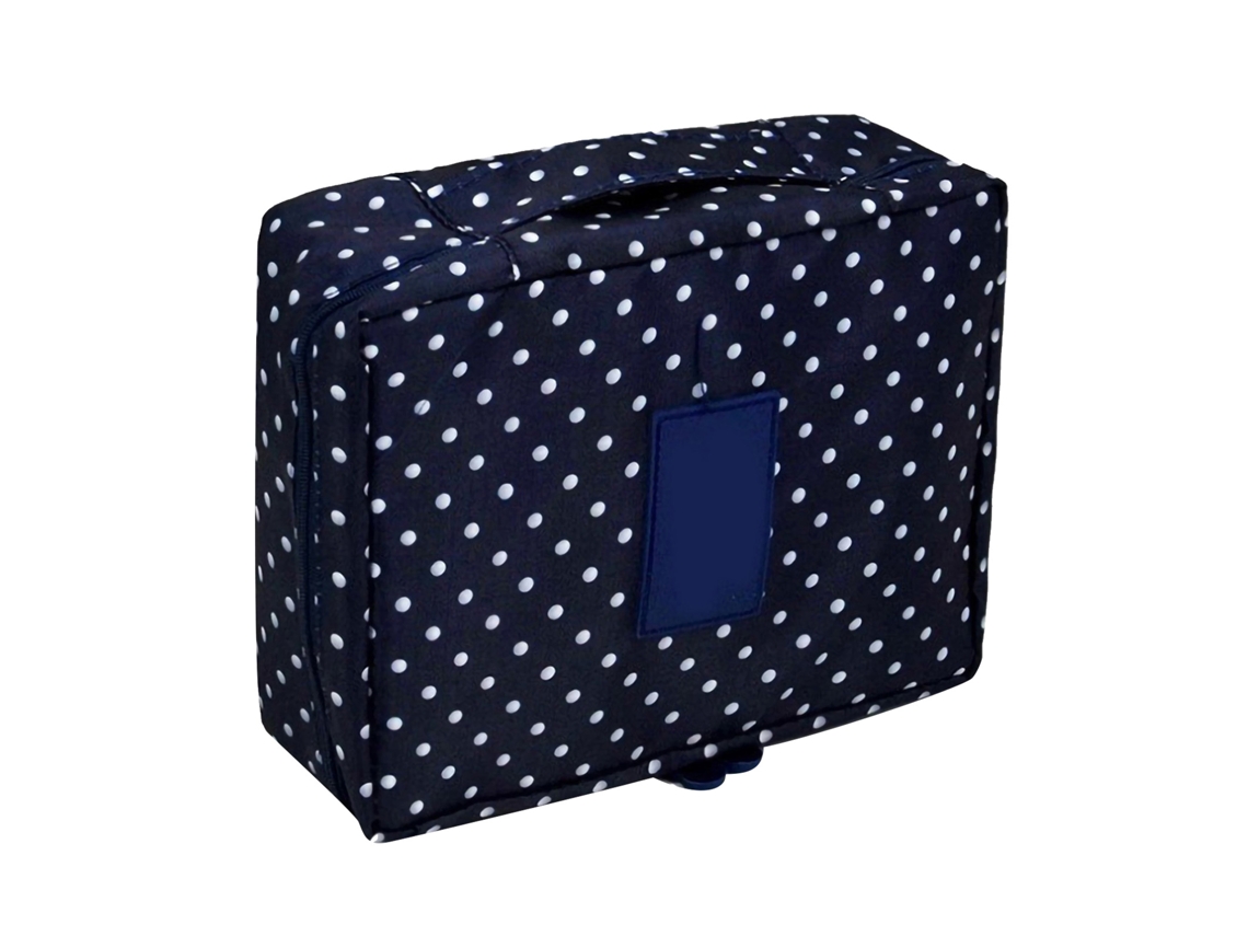 Neceser De Viaje Portátil Con Lunares Blancos Y Negros.