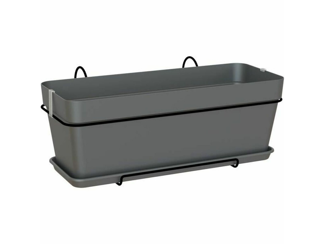 Macetero con Plato Artevasi Capri v2 Plástico Para colgar en balcón 50,2 x 28,5 x 20,7 cm Antracita