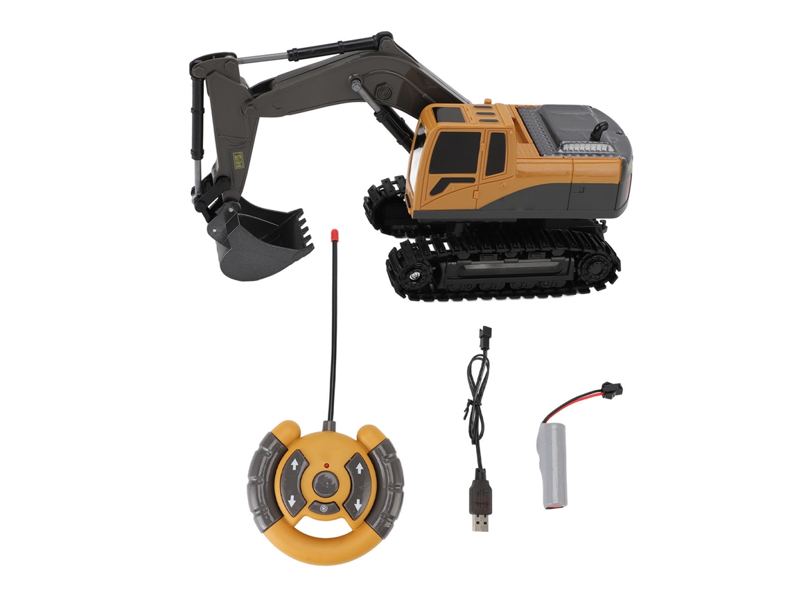 Yncm-juguete Excavadora De Control Remoto De Aleación Simulada Recargable Para Niños, Juguete De Construcción Rc
