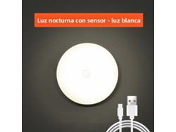 (1 unidad) Luz nocturna LED USB recargable con sensor de movimiento, luz LED inalámbrica para armario.